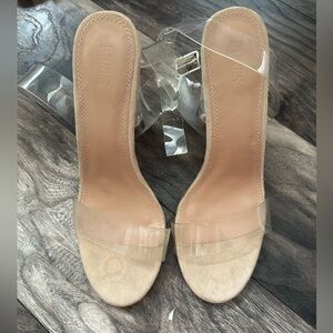 Women’s size 9 clear strappy heels